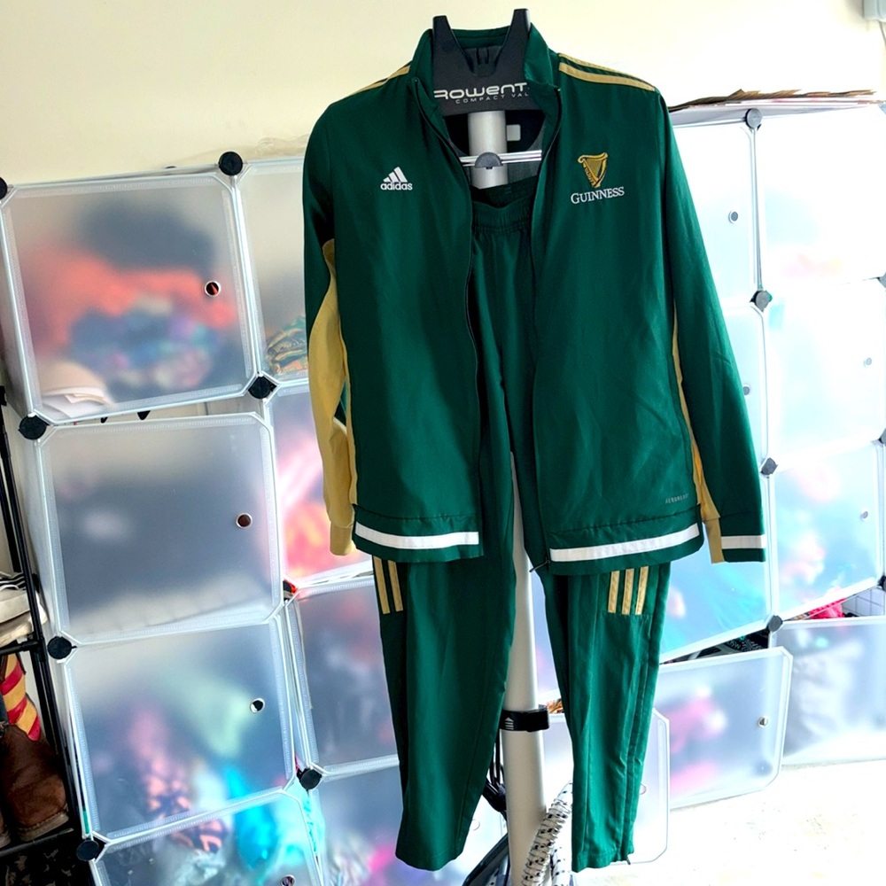 Green Adidas track suit w/ Guinness logo
